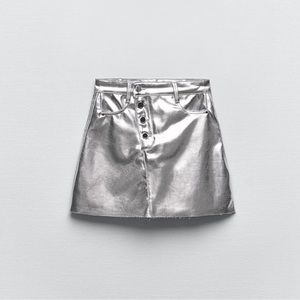 Zara SILVER MINI SKIRT